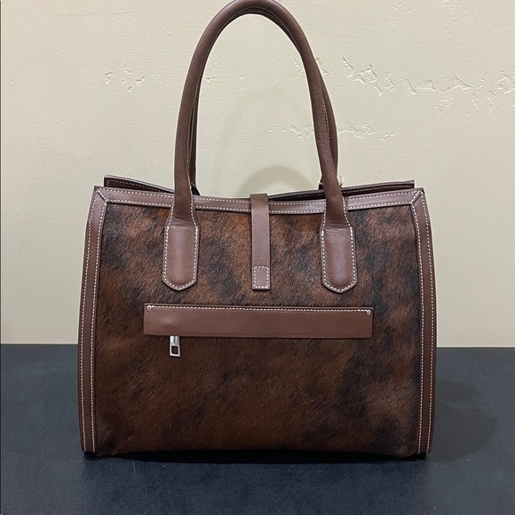 Cavalcanti Collection | Italian Hair On Cowhide Leather Tote Bag - Picture 9 of 17